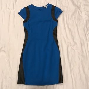 DVF Leather Color Block Mini dress 0